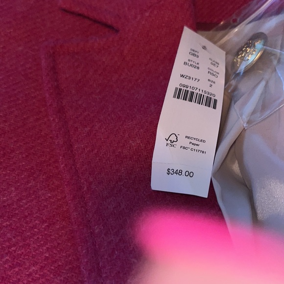NWT J.Crew Shrunken-fit Blazer In Pink English Wool - Picture 6 of 6